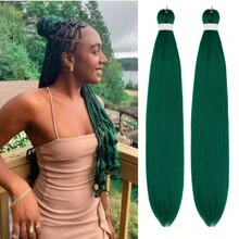 Regenbogen-Flechthaare, vorgedehnt, synthetisch, EZ-Flechthaare für knotenlose Zöpfe, Bohemien-Zöpfe, Mode-Festival, Rave-Party-Zöpfe