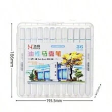 Set de stylos-feutres à double pointe à base d'huile - 12 couleurs/18 couleurs/24 couleurs/36 couleurs/48 couleurs en option. Indispensable pour les carnets de dessin, avec des couleurs vives, un séchage rapide, imperméable et résistant à la décoloration. Conception professionnelle, convient pour les cahiers, les bandes dessinées, le graffiti, le design, l'écriture, le marquage. Long-lasting et durable, livré avec un boîtier de rangement portable transparent. Sans danger pour les enfants. Un cadeau créatif idéal pour la rentrée scolaire