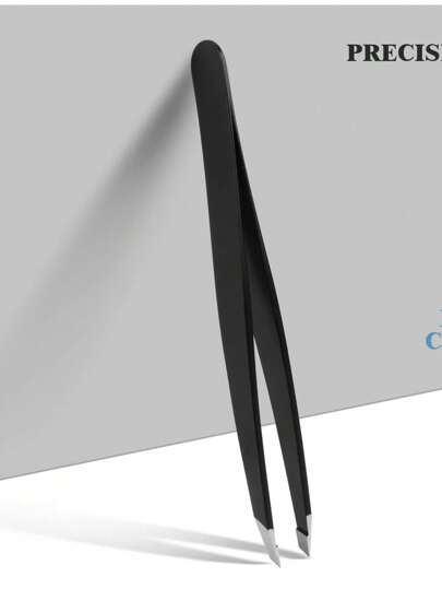 1 pezzo Pinzette professionali in acciaio inossidabile - Pinzette oblique per rimozione dei peli del viso per donne e uomini - Pinzette di precisione per peli incarniti, trucco, economiche, decorazione della stanza, vanità, viaggio, camera da letto, accessori per il trucco, pinzette