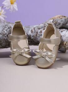Girls' Fashion Sweet Cute Mary Jane Pumps, Bow Decor, Simple And Comfortable, Lightweight, Suitable For Spring & Summer - Gold - View 6