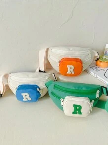 1 件迷你牛津布多功能儿童运动胸包，拉链开合，适合旅行、小物品存放、四季日常使用