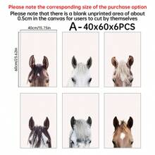 6pcs/Set, Horse Canvas Wall Art Prints Set Of 6, Horses Portraits, Farmhouse Wall Art, Farm Animals Poster, Animals Portraits Wall Decor Living Room, Horse Poster Home Decor, Horses Prints Wall Decor For Bedroom Gifts Birthday Graduation - Multicolor - View 11