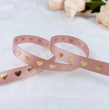 1cm 5 Yardas Cinta de satén con diseño de corazón para manualidades DIY, lazos, envoltura de regalos del Día de San Valentín, decoraciones de fiestas, bodas y Navidad - Multicolor - Ver 24