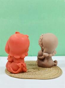 2 件/套 3D 玫瑰心形女孩蜡烛硅胶模具 DIY 小女孩祈祷坐姿公主摆件手工香薰蜡烛石膏树脂模具情人节家居装饰礼物 - 彩色 - 查看 7