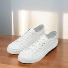 Ladies Canvas Shoes Men Women, Unisex Lace Up Plimsolls Pumps Low Top Trainers For Men Casual Sneakers Canvas Plimsoles Flat Shoes