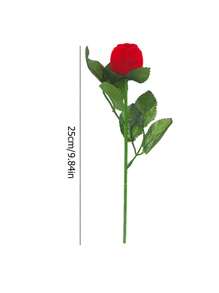 1pc/5pcs Flocked Rose Flower Ring Box, Surprise Gift For Girlfriend On Valentine's Day, Proposal Rose Earring Box - Multicolor - View 16