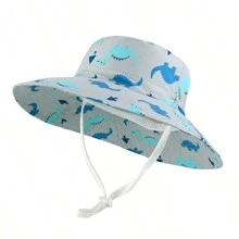 婴儿遮阳帽，可爱宽檐夏季渔夫帽，男女宝宝均适用 - 男童印花大沿盆帽 - 查看 17