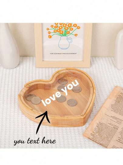 1pc Customized Brown Piggy Bank, Personalized Engraved 26 Alphabet Letters Monogram Coin Bank, Saving Box, Personalized Alphabet Animal Coin Bank, Creative DIY Alphabet Coin Bank, Home Wall Decor, Valentine's Day, Birthday, Anniversary, Graduation Gift For Girlfriend, Boyfriend, Husband, Wife, Mom, Dad