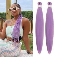 Regenbogen-Flechthaare, vorgedehnt, synthetisch, EZ-Flechthaare für knotenlose Zöpfe, Bohemien-Zöpfe, Mode-Festival, Rave-Party-Zöpfe