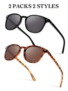 2 paires de lunettes de soleil classiques pour femmes, lunettes de soleil polarisées avec protection UV400