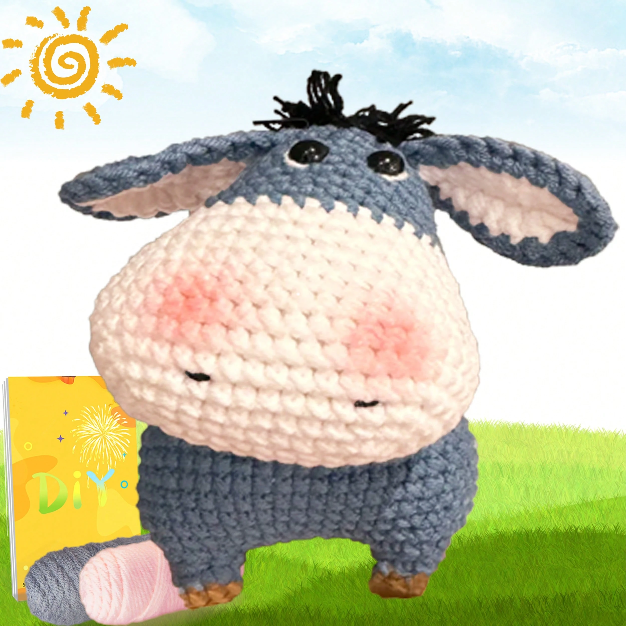 Gibra, pantofole da uomo, a forma di animale in peluche con suola in