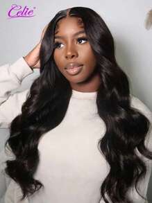 Celie Hair 6x5 Wear&Go Glueless Wig Human Hair Pre Plucked Hairline Pre Bleached Pre Cut Body Wave Lace Closure Wig 180% Density - SNatural - View 4