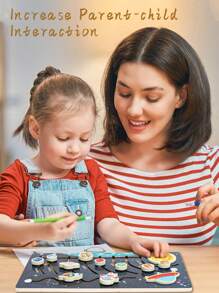 可移动太阳系拼图，适合 3-6 岁儿童，儿童木制太空玩具，适合学龄前儿童的行星学习活动，适合男孩、女孩的礼物 - 彩色 - 查看 3