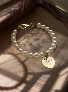 Custom Pearl Dog Collar Necklace With Gold Tag, Pearl Cat Collar With Name, Personalized Pet Jewelry, Jewelry For Cat, Gift For Dog - View 6