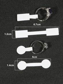 100pcs/Pack Jewelry Price Tags Stickers -Jewelry Tags For Pricing Self Adhesive White Blank Jewelry Identification Label Ring Price Tags For Necklace Earring Price Identify Rectangle Label