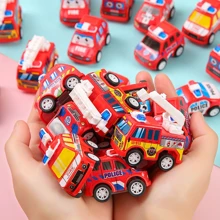 1/6/12/24/48pcs Friction Powered Mini Fire Truck Toy, Fire Engine Toy, Birthday Party Favor, Classroom Prize, Gift Bag Filler And Piñata Filler, Random Color And Style - Multicolor - View 1