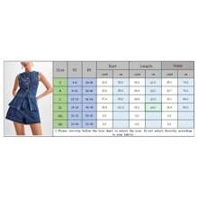 Women's Denim Long Vest Waistcoat Vest Crew Neck Sleeveless Button-Up Back Slit Jean Jacket Vest Fit Versatile Jean Vest Tops Summer Y2k Clothes - Blue - View 10