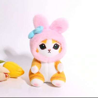 PELUCHE  GATO ANIMALES  GATO CON DISFRACES DE MUÑECA COLO ROSA AMARILLO BLANCO