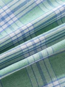 Young Boy Short Sleeve Plaid Shirt, Spring/Summer Tops - Multicolor - View 7