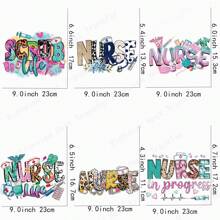 6 حبة/مجموعة ملصقات الطباعة النقالة لنمط حياة الممرضة ، زخارف الرقعة المطبوعة القابلة للغسيل للتطبيق على التي شيرت