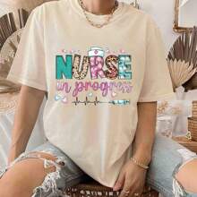 6 حبة/مجموعة ملصقات الطباعة النقالة لنمط حياة الممرضة ، زخارف الرقعة المطبوعة القابلة للغسيل للتطبيق على التي شيرت