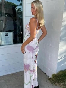 Printed Camisole Slim Long Skirt Two Pieces Set, Spring And Summer - Multicolor - View 4