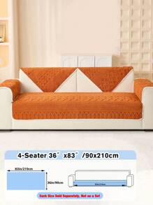 1pc Boho Solid Color Sofa Cover, Anti-Cat Scratch Sofa Cover,Durable Washable Universal Furniture Cover,Bedroom, Office, Living Room Home Decoration - Orange - View 12