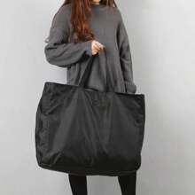 Shopping Bags Solid Color Zipper Large Capacity Shopping Bags Washable Reusable Simple Bag For New Fashion Resistant To Outdoor
