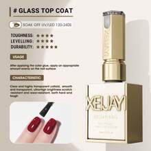 XEIJAYI XEIJAYI 2Pcs 15Ml New Model Base Coat And Top Coat No Wipe Gel Nail Polish UV LED Soak Off Top Gel Glossy Sealer Shiny Varnish For Manicure Salon DIY