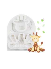 1 件动物巧克力软糖硅胶模具狮子大象猴子斑马长颈鹿饼干蛋糕烘焙模具生日蛋糕装饰工具 - 白色 - 查看 9