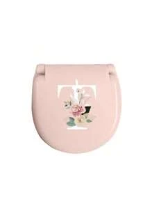 1pc Pink Sewing Tool Box With Pink Floral White Letters A-Z, Perfect Gift For Beginners Sewing: 1 Portable Mini Sewing Set - Foldable, Diy Sewing Supplies And Accessories, Suitable For Travelers And Emergency Clothing Fixators, Mini Needle Box Portable Small Needle Bag Sewing Tool Combination Set Hotel Supplies
