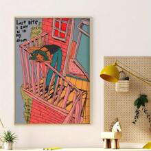1pc Hippie Art Poster, Classic Retro Art Canvas, Canvas Print Decorative Painting, Bedroom, Living Room, Corridor Wall Art Decoration, Ideal Gift, Frameless - Black and White - View 2