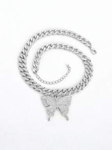 1 套优雅奢华蝴蝶装饰闪亮水钻首饰，适合男士和女士、妈妈、母亲、母亲节、礼物的完美情人节-圣诞节礼物