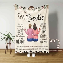 1pc Bestie Blanket, To My Bestie Blanket, Best Friend Blanket, Friendship Blanket, Bestie Gift, Gift For BFF