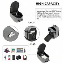 KONO 20L Lightweight Cabin Bag 40x20x25cm Underseat Travel Backpack Laptop Bag Waterproof Large Capacity Carry-On Suitable For Men Women Students Business People - Xám - Xem 5