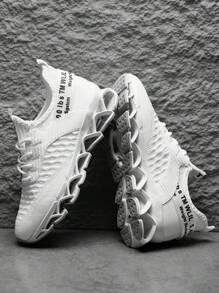 Scarpe casual sportive da donna in maglia traspirante e forata, adatte per tutte le stagioni - Bianco - Visualizzare 4