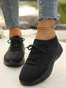 Mesh Slip-On Athletic Sneakers, Women's Soft Bottom Lightweight Thick Sole Platform Breathable Running Casual Shoes