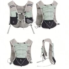 5L Vest Style Hydration Backpack, Lightweight Portable Outdoor Backpack, Multi-Compartment Cycling Running Hiking Backpack For Camping Sports Competition, Light Green - Green - View 3