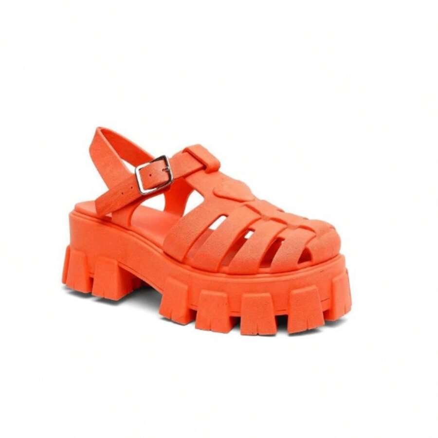 Women's Fisheman Tractor Spider Sandal High Open Closure - 橘色 - 查看 1