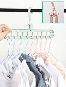 Support multifonctionnel antidérapant, rotatif, économiseur d'espace pour armoire, organisateur de placard ménager pour vêtements secs et humides, ressort, minimaliste, hauts d'été - Noir - Voir 1