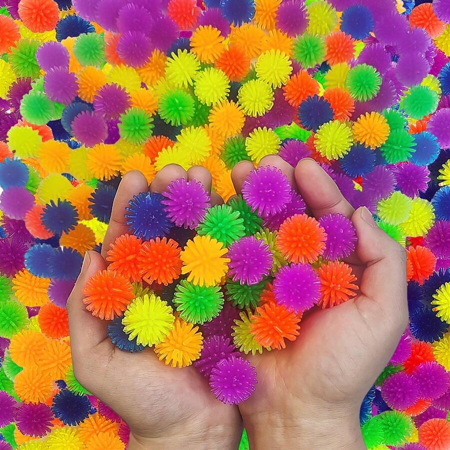 5/10/20/30/250个装尖刺球、压力球、挤压球、软体感官球、手指玩具、生日派对小礼物、礼品袋填充物、皮纳塔填充物，多种款式和颜色可选 - 彩色 - 查看 1