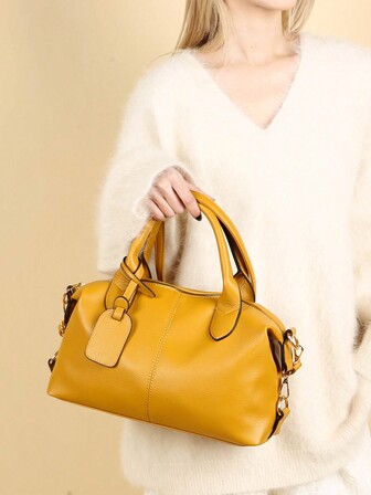 1pc Fashionable Women's Shoulder Bag, Suitable As Mother's Day Gift, Minimalist Casual Design, Ladies' Shoulder Crossbody Bag, Middle-Aged Mom Bag, Soft Leather, Large Capacity Women's Handbag, Office Lady Commuter Bag, Pillow-Shaped Bag, Suitable For Work, Shopping, Leisure And Other Occasions