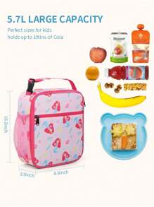 1pc Insulated Lunch Box For Kids - Keeps Food Fresh And Warm, Large Capacity, Cute Cartoon Pattern Insulation Bag, Ideal Choice For Back To School