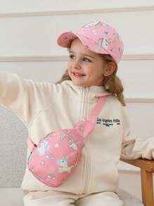 2pcs Girls Baseball Cap And Crossbody Bag Set, All Season Casual Wear, Sun Ion, Back To School Accessories - 2PC - View 6