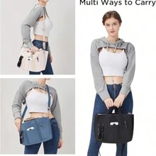 2025 Canvas Messenger Bag Mommy Bag, Shoulder Bag, Women's Simple Canvas Handbag, Multi-Pocket Mommy Bag Diaper Bag, Suitable For Halloween, Christmas Gifts, The Best Gift For Family And Friends, Large Capacity Messenger Bag, Wandering Bag Messenger Bag, Two Colors Optional - 黑色 - 查看 4