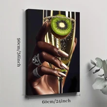 1pc Framed Canvas Poster, Fashion Black Funky Woman African American Women Wall Art Canvas Paintings, Ideal Gift For Bedroom Living Room Corridor, Wall Art, Room Decoration - 彩色 - 查看 10