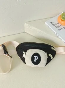 1 件迷你牛津布多功能儿童运动胸包，拉链开合，适合旅行、小物品存放、四季日常使用