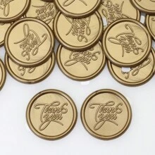 Thank You Wax Seal Stickers, 30 Pack Wax Stickers Envelope Wedding Invitation Seals, Bronze Gold/Silver Self Adhesive Wax Stickers For Party, Christmas, Envelope, Gift Wrapping