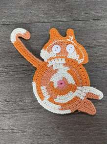 1 Knitted Cat Coaster, Creative Cute Cat Butt Coaster, Home Dining Table, Office Desk Coaster, Insulation Mat, Coffee Cup, Tea Cup, Water Cup Mat, Dining Mat, Home Decoration Mat