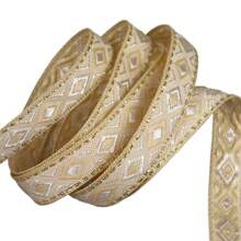 12mm Width Vintage Embroidered Jacquard Ribbon Trim DIY Sewing Knitting Accessory For Clothes And Bags